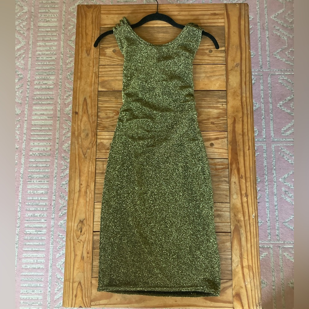 Sparkly Gold Dress with Open Strappy Back